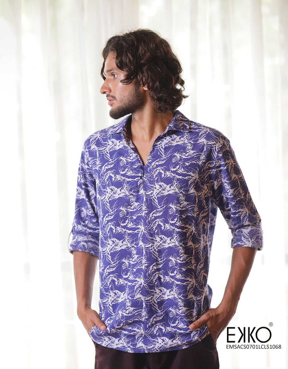 Linen Cotton Long Sleeve Shirt EMSACS0701LCLS