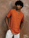 Linen Short Sleeve Shirt - EMSACS0830LSS1073