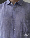 Linen Short Sleeve Shirt - EMSACS0756LSS1097