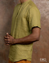 Linen Short Sleeve Shirt - EMSACS0825LSS1358