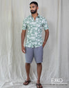 Linen Cotton Short Sleeve Shirt EMSACS0802LCSS1377