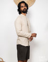 Linen Long Sleeve Shirt - EMSACS0831LLS1075