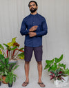 Linen Cotton Long Sleeve Shirt - EMSACS0843LCLS1786