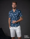 Cotton Blend Short Sleeve Shirt - EMSACS0862CESS1757