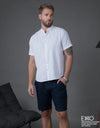 Linen Blend Short Sleeve Shirt - EMSACS0873LCESS1882