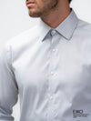 Grey Wrinkle Free Double Cuff Formal Shirt - EMSAFSS0015CWFLDCF117