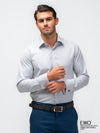 Grey Wrinkle Free Double Cuff Formal Shirt - EMSAFSS0015CWFLDCF117