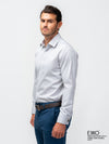 Grey Wrinkle Free Double Cuff Formal Shirt - EMSAFSS0015CWFLDCF117