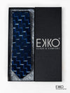 Blue Printed 100% Silk Tie