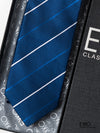 Blue Striped 100% Silk Tie