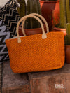 Camille Orange Raffia Bag
