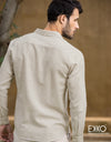 Linen Cotton Long Sleeve Shirt EMSACS0709LCLS1093