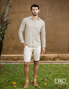 Linen Cotton Long Sleeve Shirt EMSACS0709LCLS1093