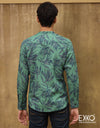 Sea Green | Off White Linen Cotton Shirt EMSACS0695LCLS