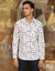 White | Navy Linen Cotton Shirt EMCLC0692SLS
