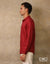 Red | Black Linen Long Sleeve Shirt  EMCL0686SLS